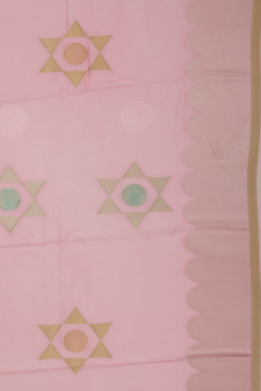 Satin Silk Butta Baby Pink Saree