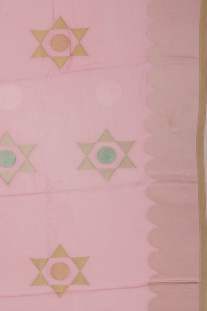 Satin Silk Butta Baby Pink Saree