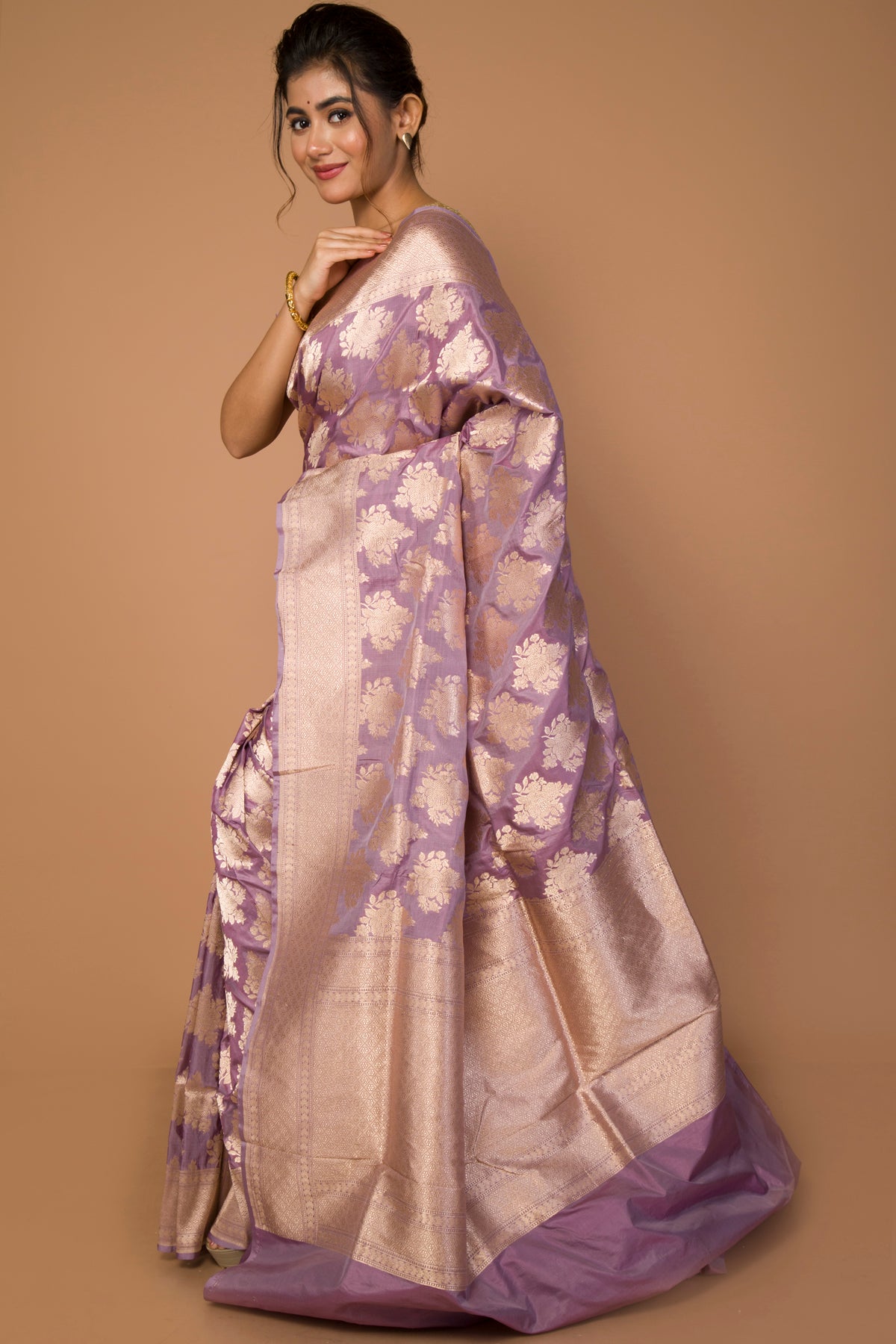 Banarasi Silk Butta Lavender Saree