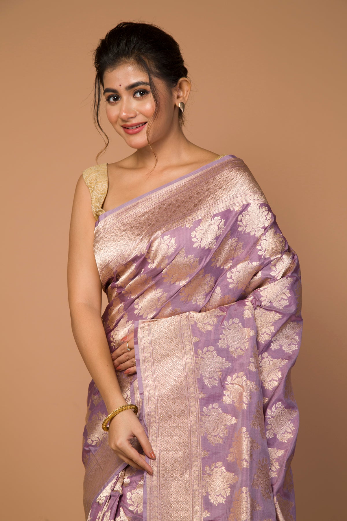 Banarasi Silk Butta Lavender Saree