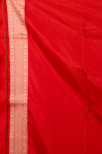 Banarasi Silk Jaal Red Saree