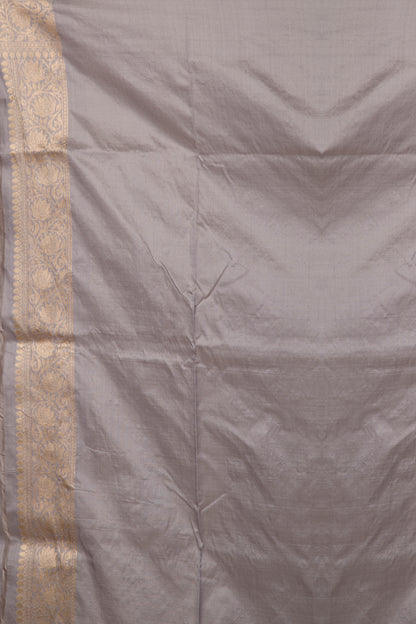 Banarasi Silk Jaal Pastel Grey Saree
