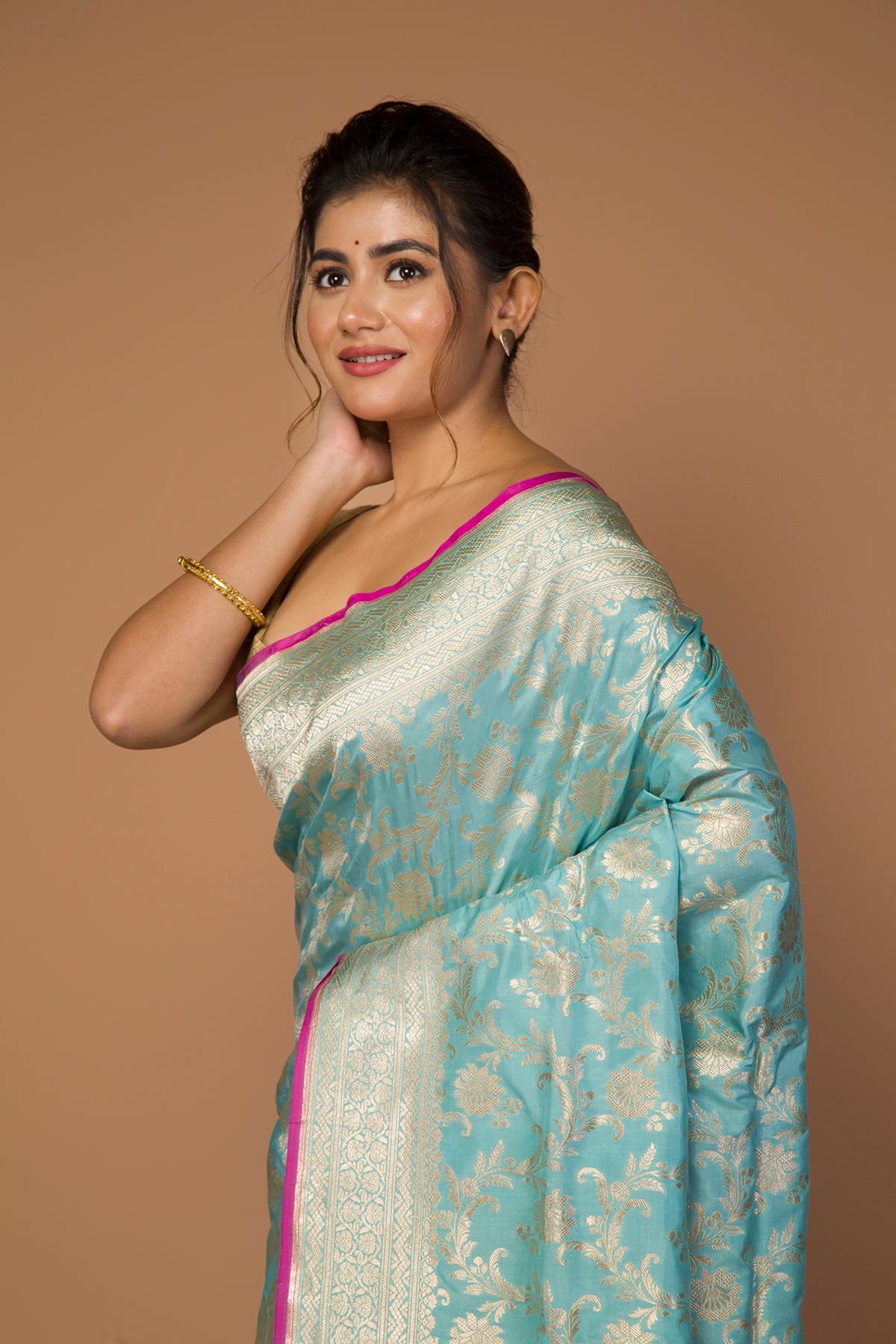 Banarasi Silk Jaal Sky Blue Saree