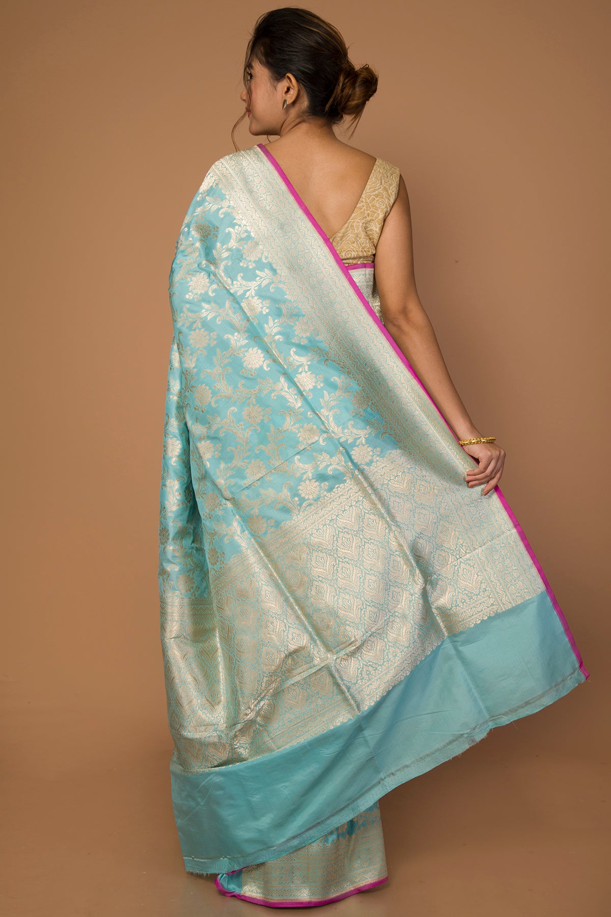 Banarasi Silk Jaal Sky Blue Saree