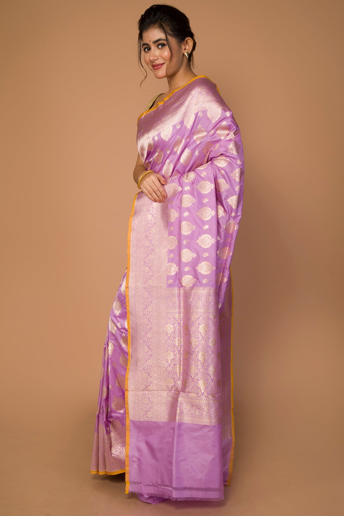 Banarasi Silk Butta Lavender Saree