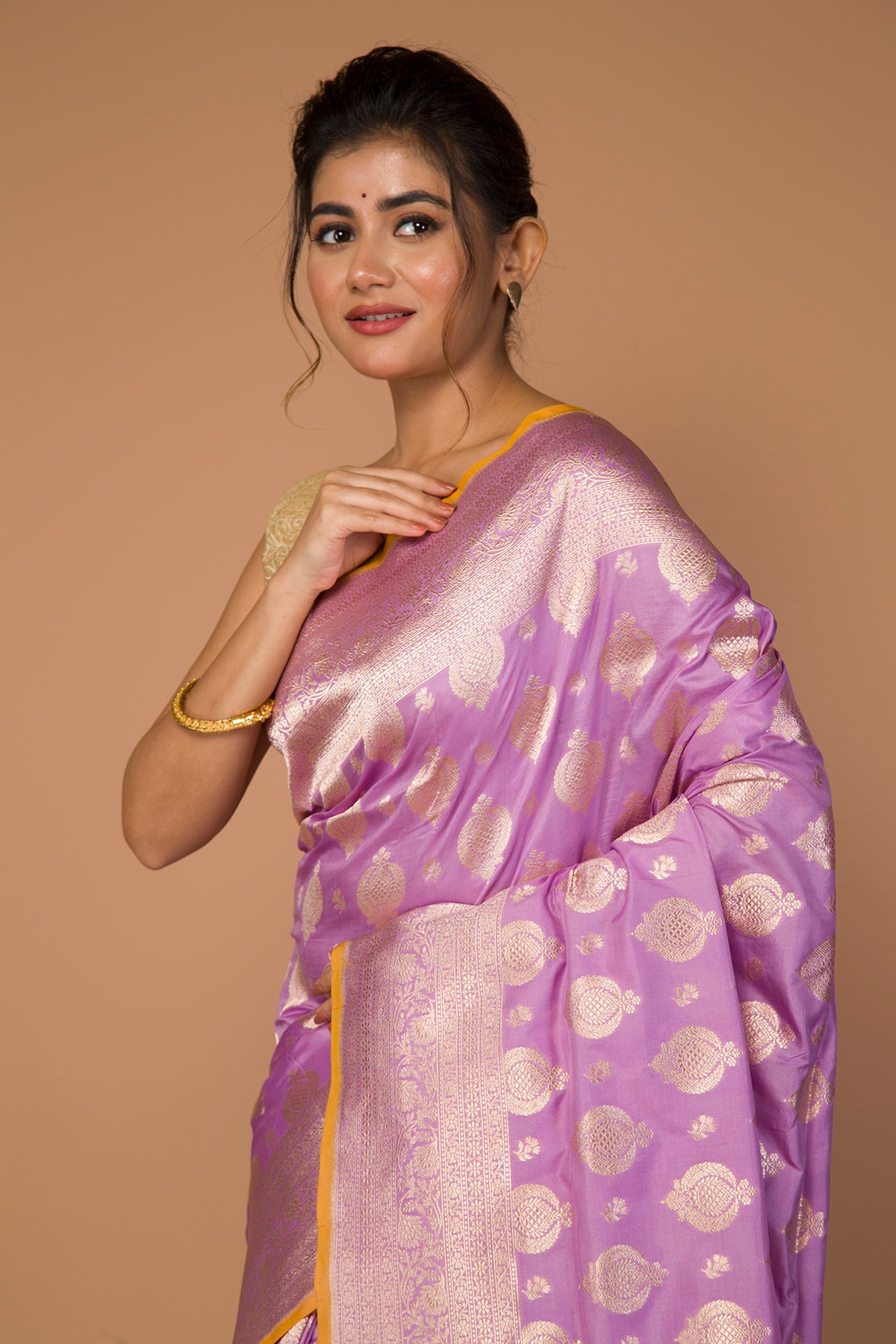 Banarasi Silk Butta Lavender Saree