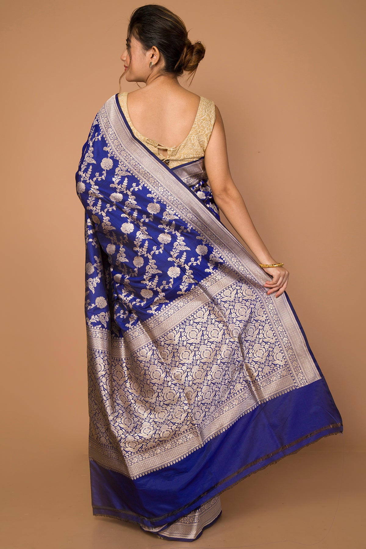 Banarasi Silk Jaal Royal Blue Saree