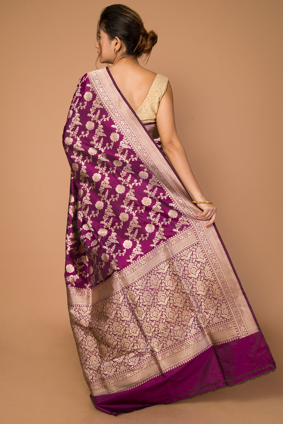 Banarasi Silk Jaal Purple Saree