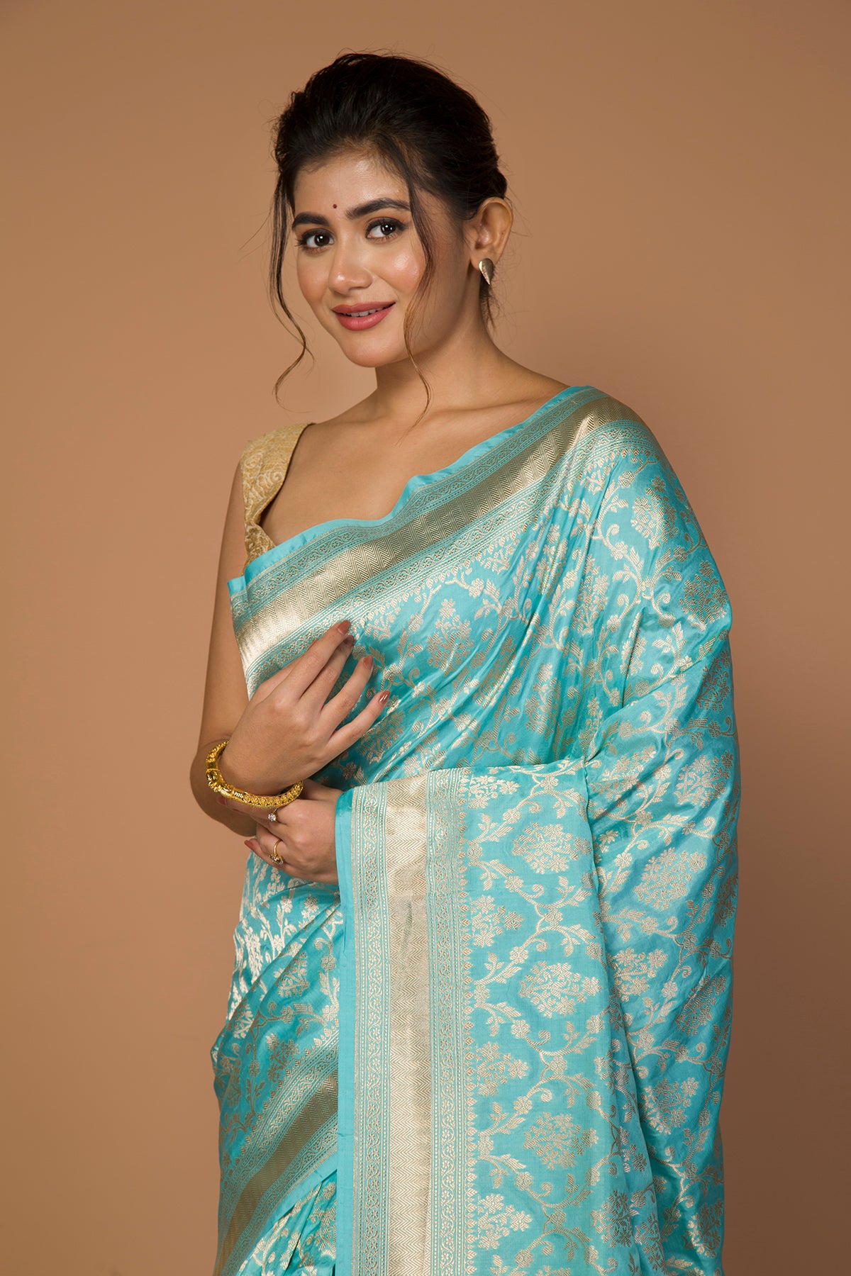 Banarasi Silk Jaal Sky Blue Saree