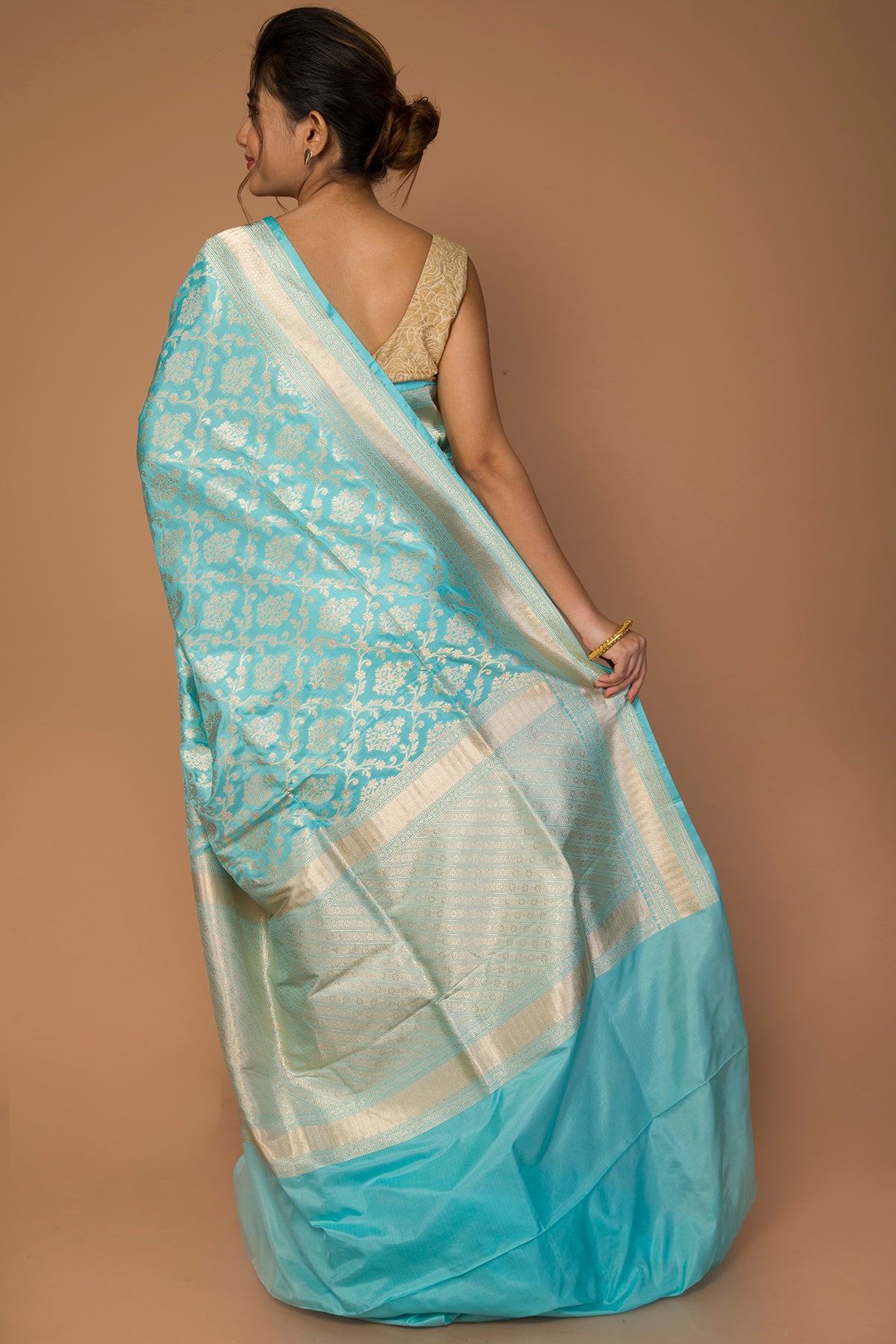 Banarasi Silk Jaal Sky Blue Saree