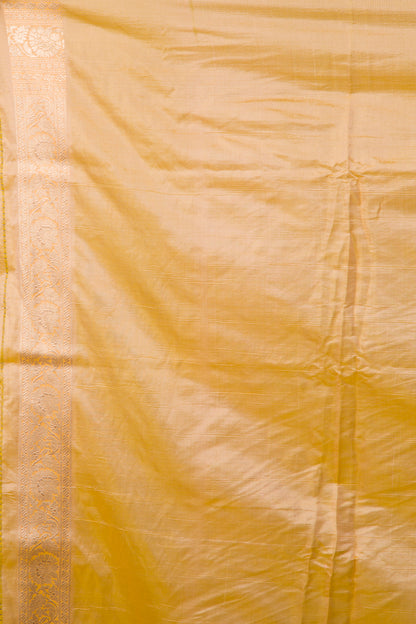 Banarasi Silk Jaal Yellow Saree
