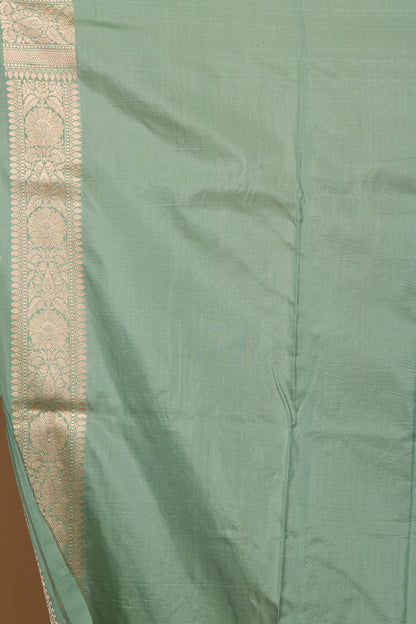 Banarasi Silk Jaal Pastel Green Saree