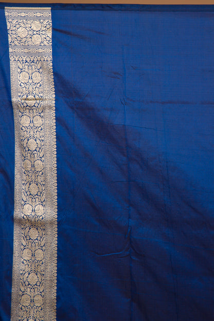 Banarasi Silk Jaal Royal Blue Saree