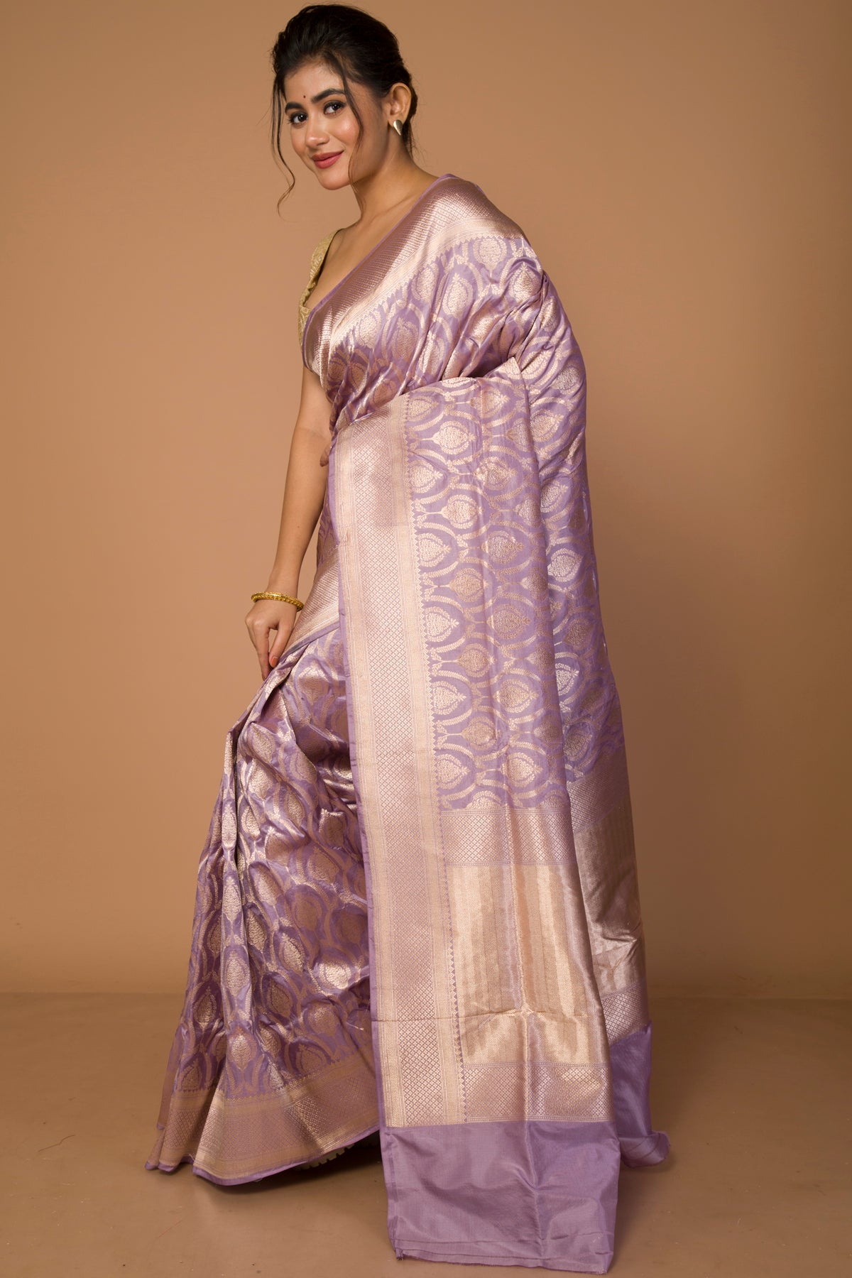 Banarasi Silk Butta Lavender Saree