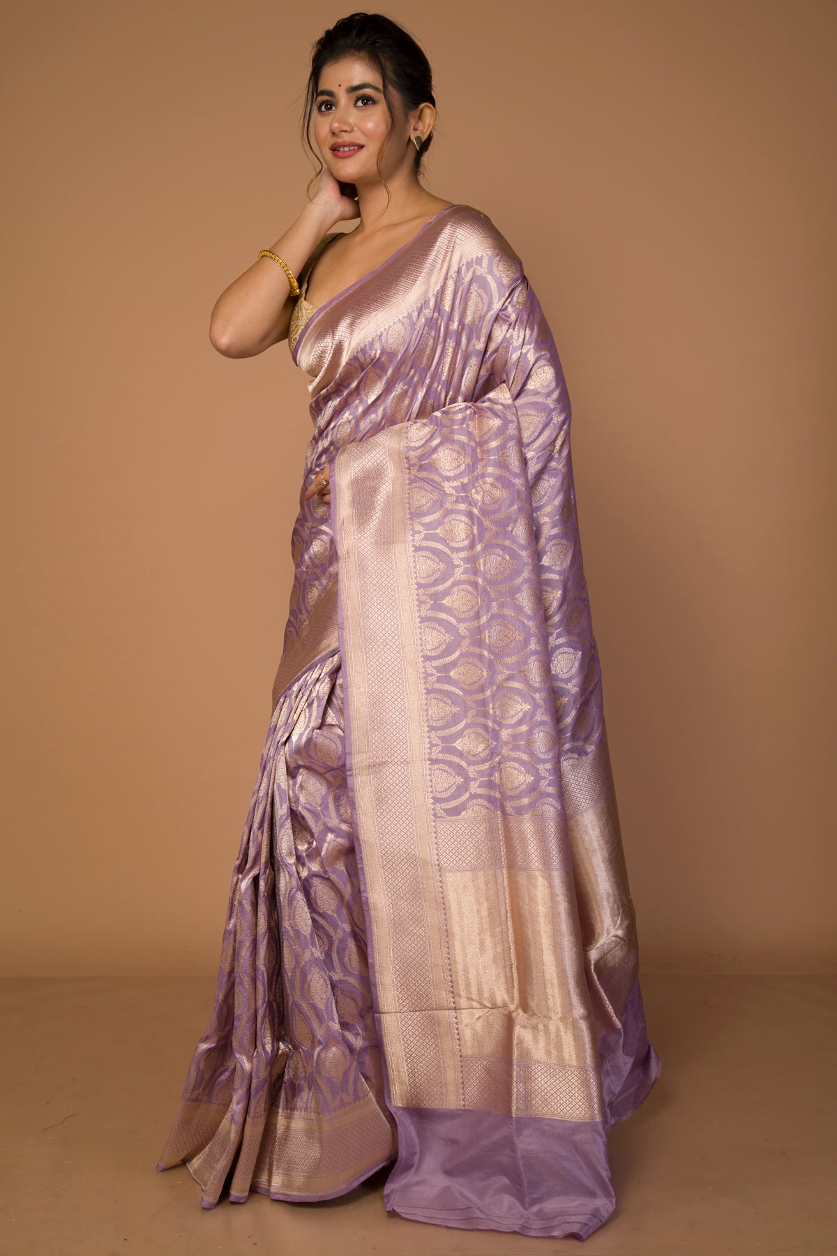 Banarasi Silk Butta Lavender Saree