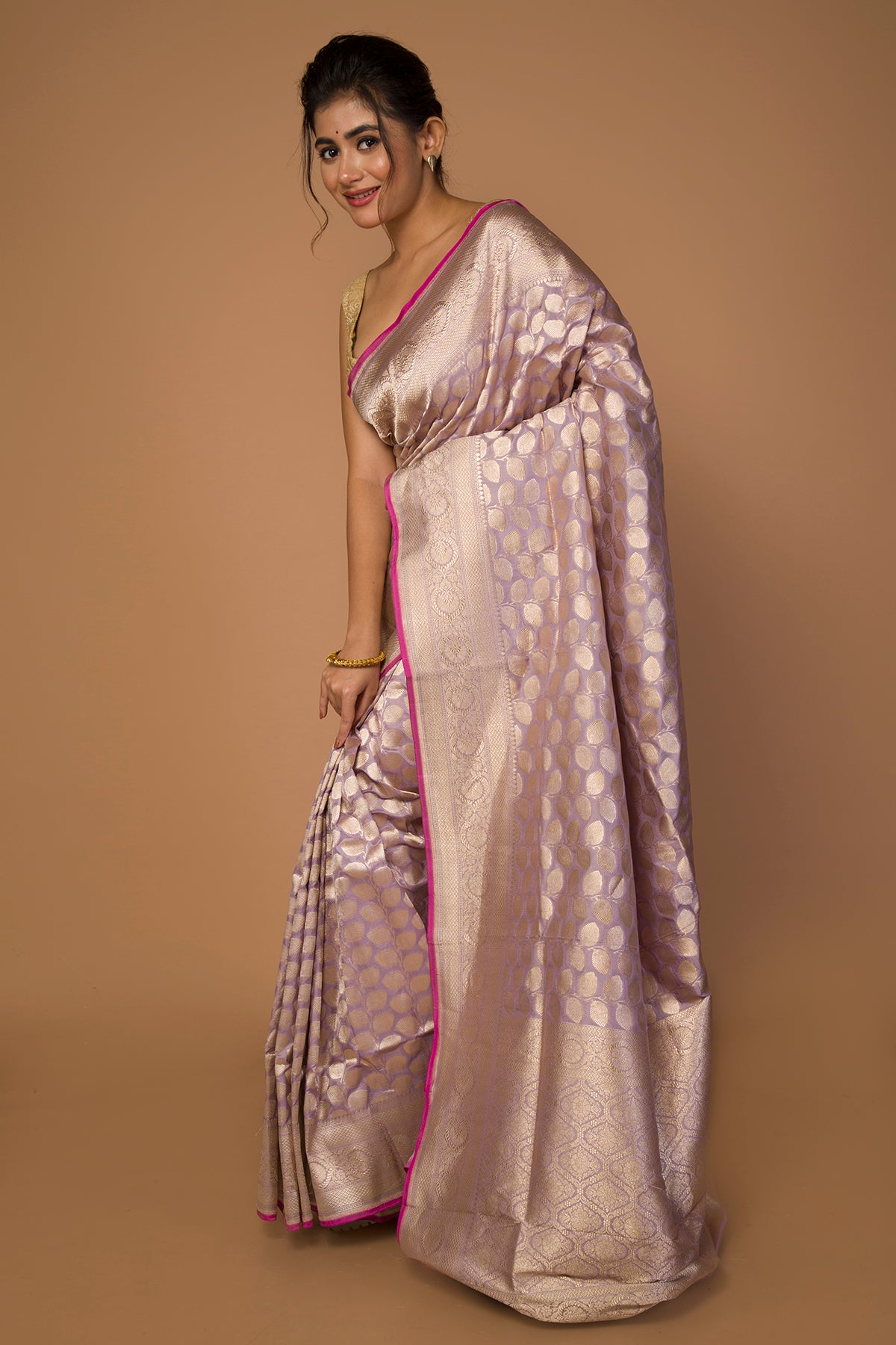 Banarasi Silk Butta Lavender Saree