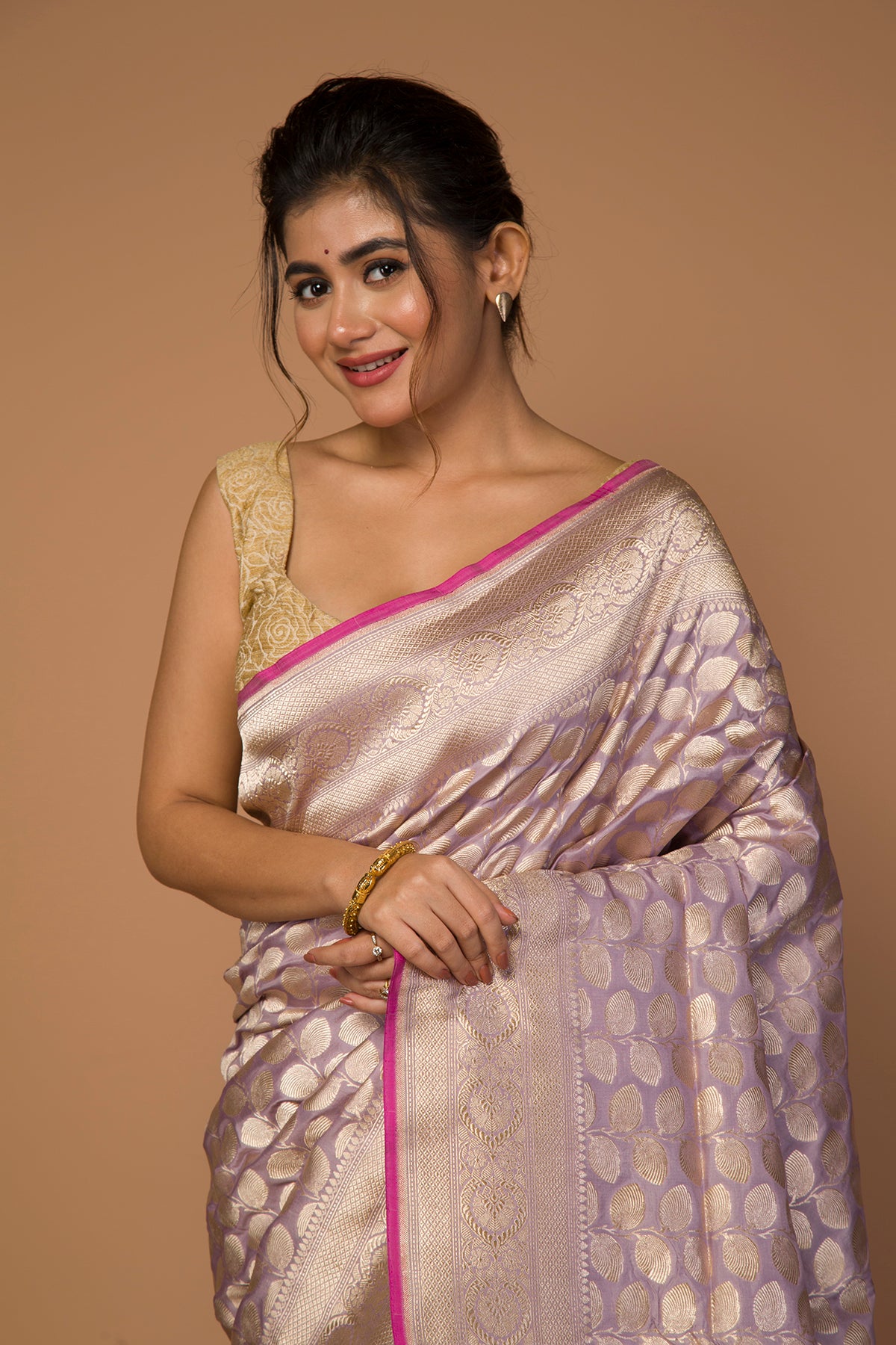 Banarasi Silk Butta Lavender Saree