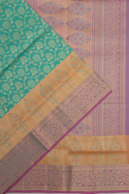 Coimbatore Soft Silk Brocade Sea Green Saree
