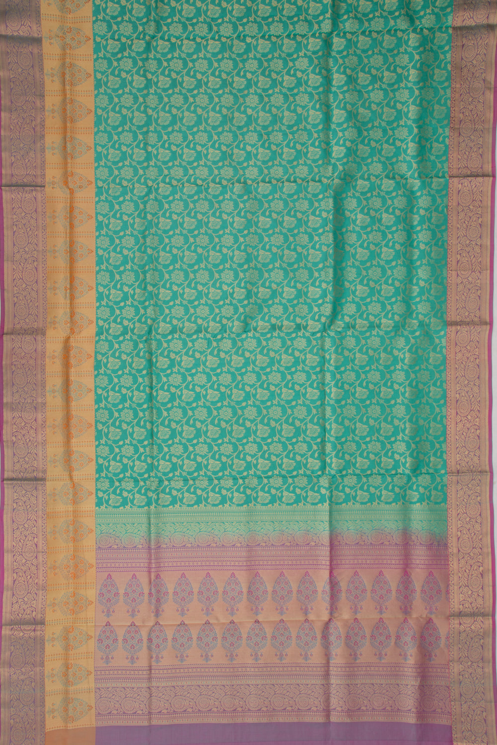 Coimbatore Soft Silk Brocade Sea Green Saree