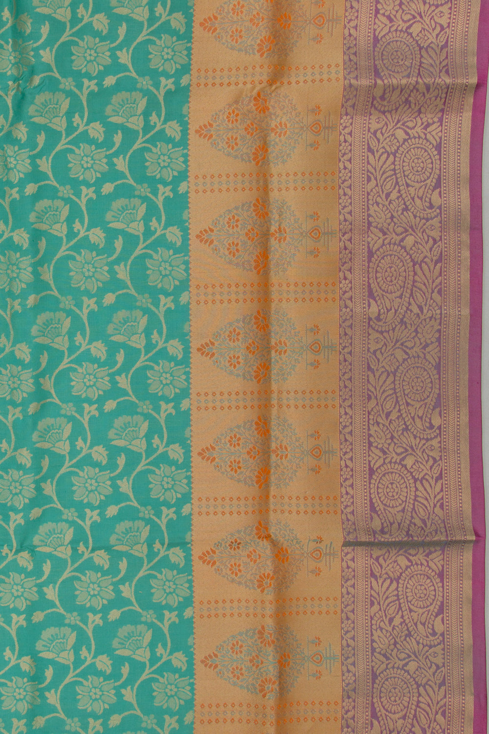Coimbatore Soft Silk Brocade Sea Green Saree