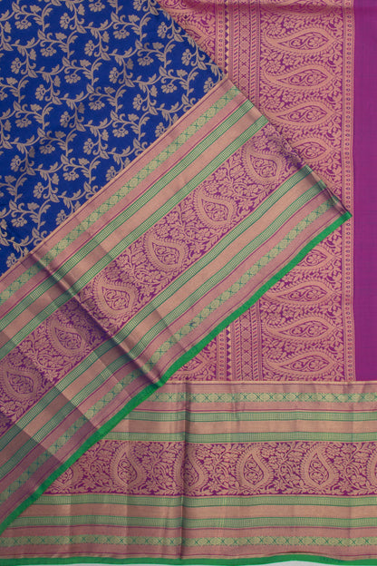 Coimbatore Soft Silk Brocade Dark Blue Saree