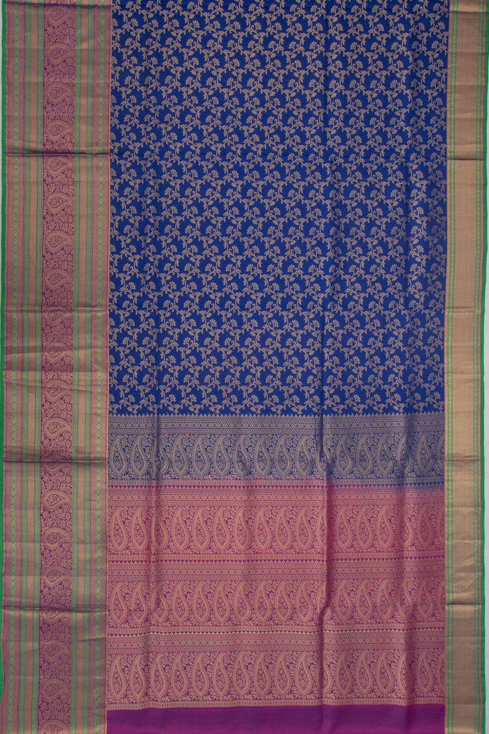 Coimbatore Soft Silk Brocade Dark Blue Saree