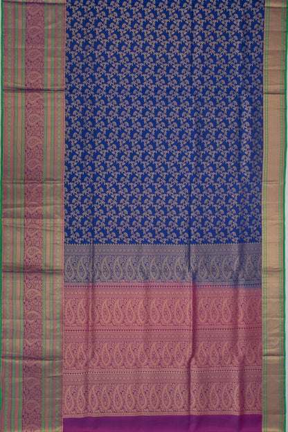 Coimbatore Soft Silk Brocade Dark Blue Saree