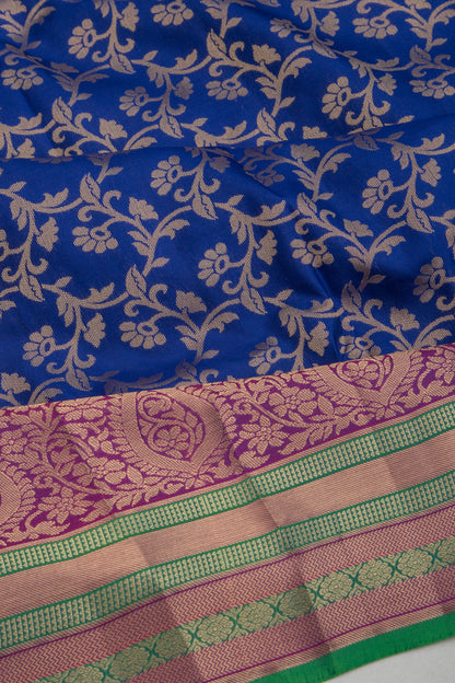 Coimbatore Soft Silk Brocade Dark Blue Saree