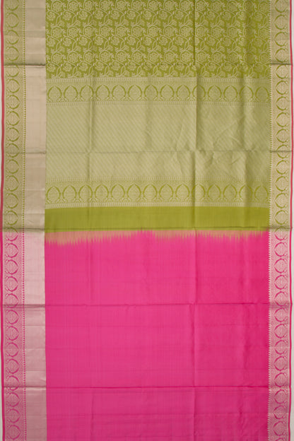 Coimbatore Soft Silk Brocade Mehandi Green Saree