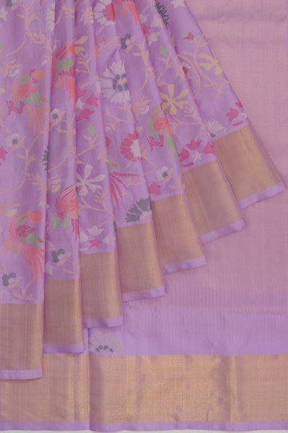 Uppada Silk All Over Jamdani Lavender Saree