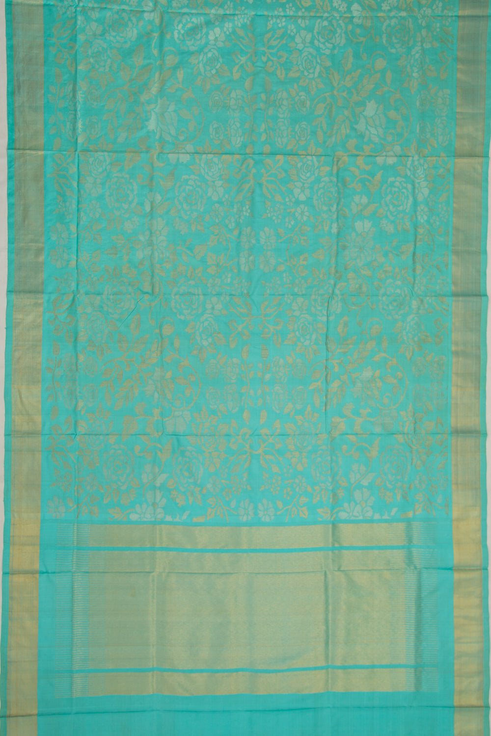 Uppada Silk All Over Jamdani Sea Green Saree