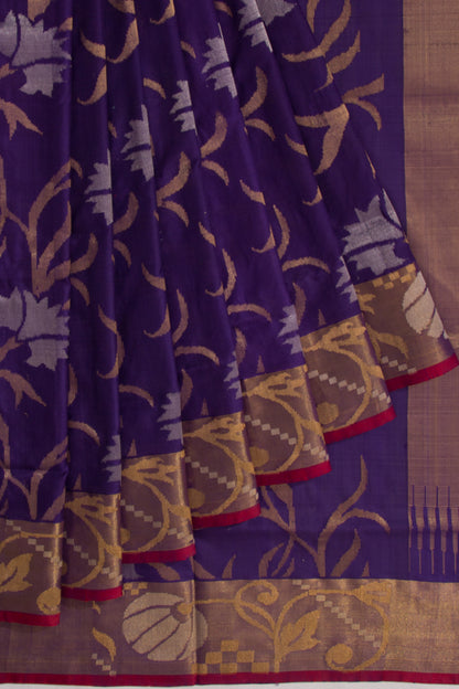 Uppada Silk All Jamdani Violet Saree