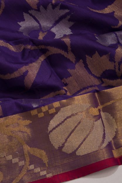 Uppada Silk All Jamdani Violet Saree