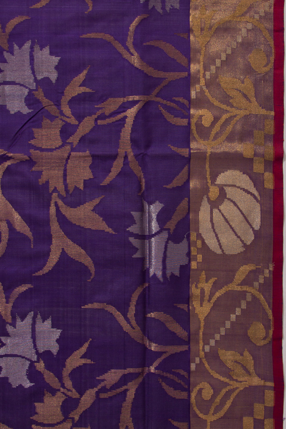 Uppada Silk All Jamdani Violet Saree