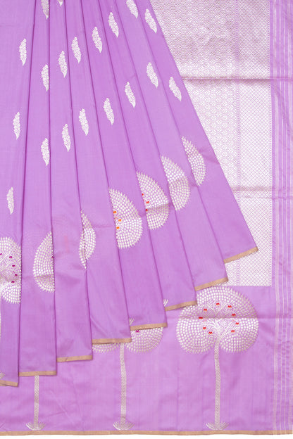 Banarasi Silk Kadwa Butta Lavender Saree
