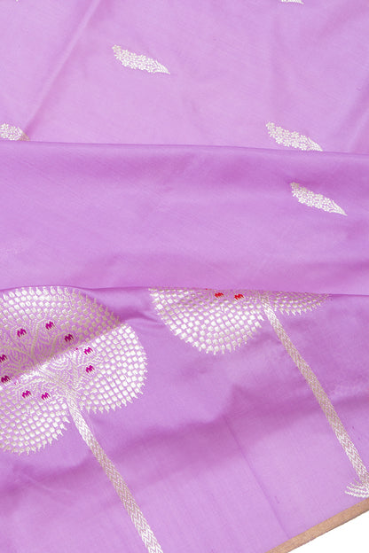 Banarasi Silk Kadwa Butta Lavender Saree