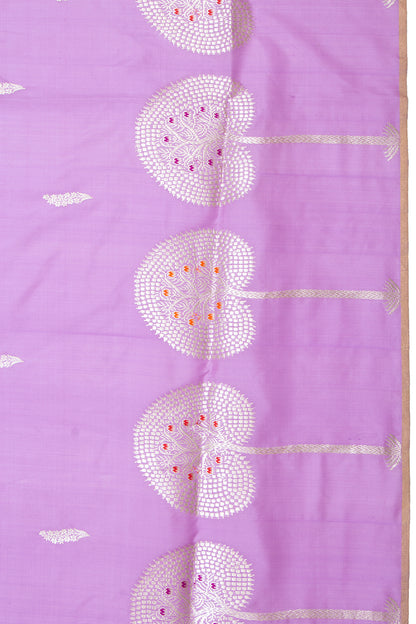 Banarasi Silk Kadwa Butta Lavender Saree