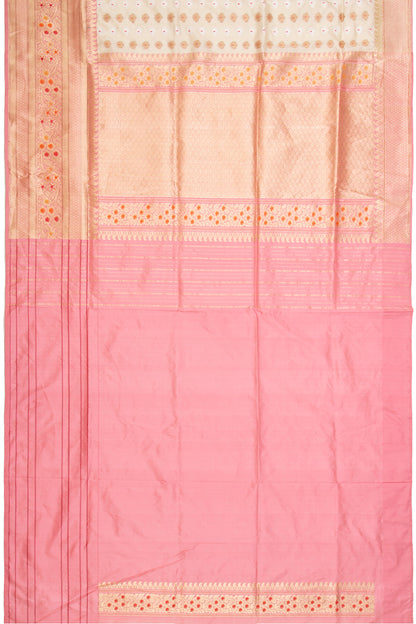 Banarasi Silk Kadwa Butta Cream Saree