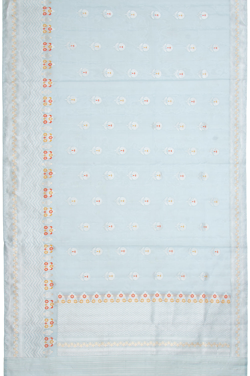 Banarasi Kora Organza Kadwa Butta Pastel Blue Saree