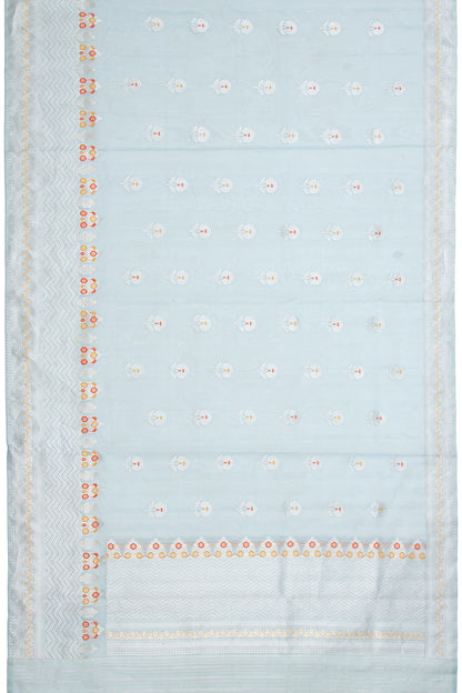 Banarasi Kora Organza Kadwa Butta Pastel Blue Saree