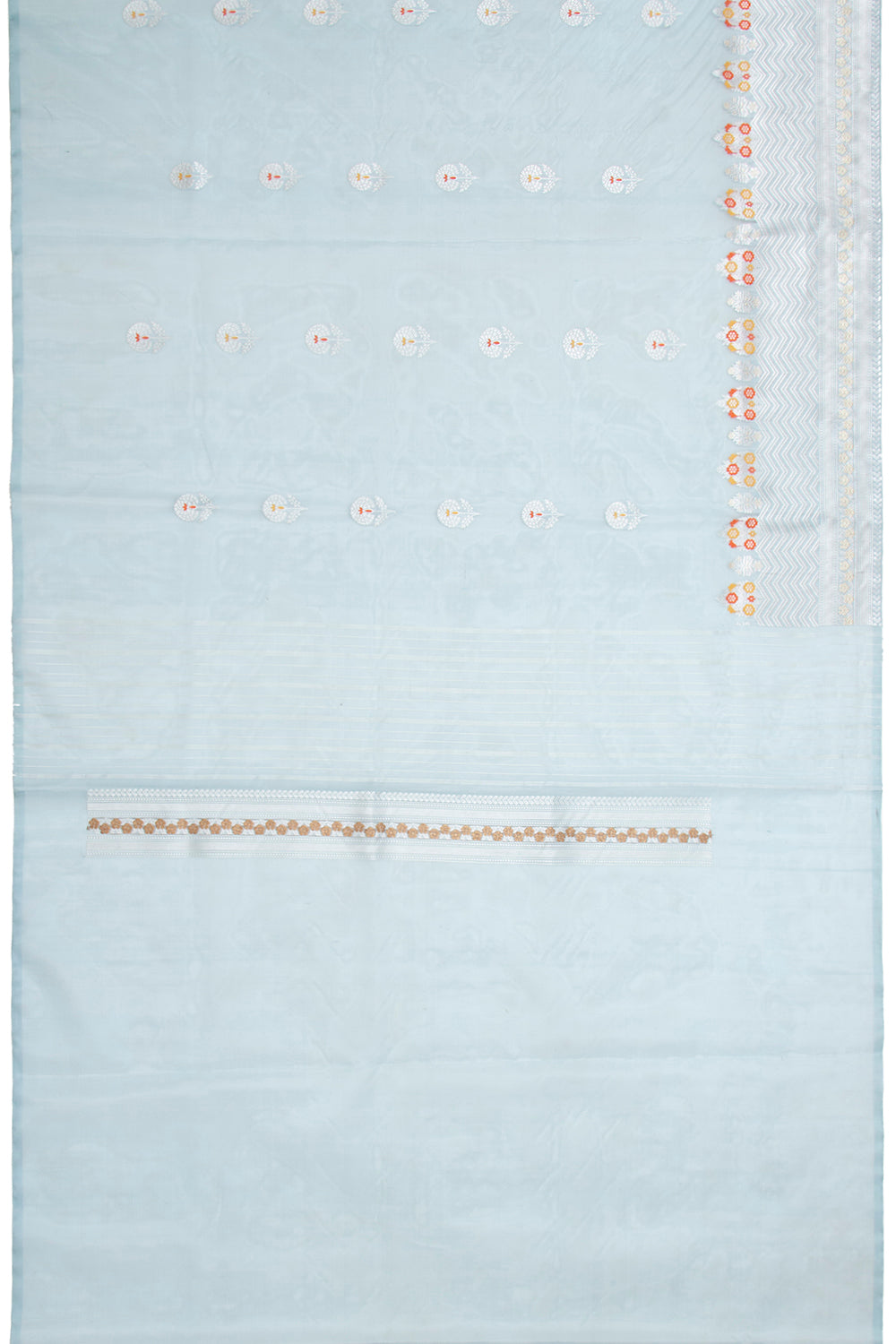 Banarasi Kora Organza Kadwa Butta Pastel Blue Saree