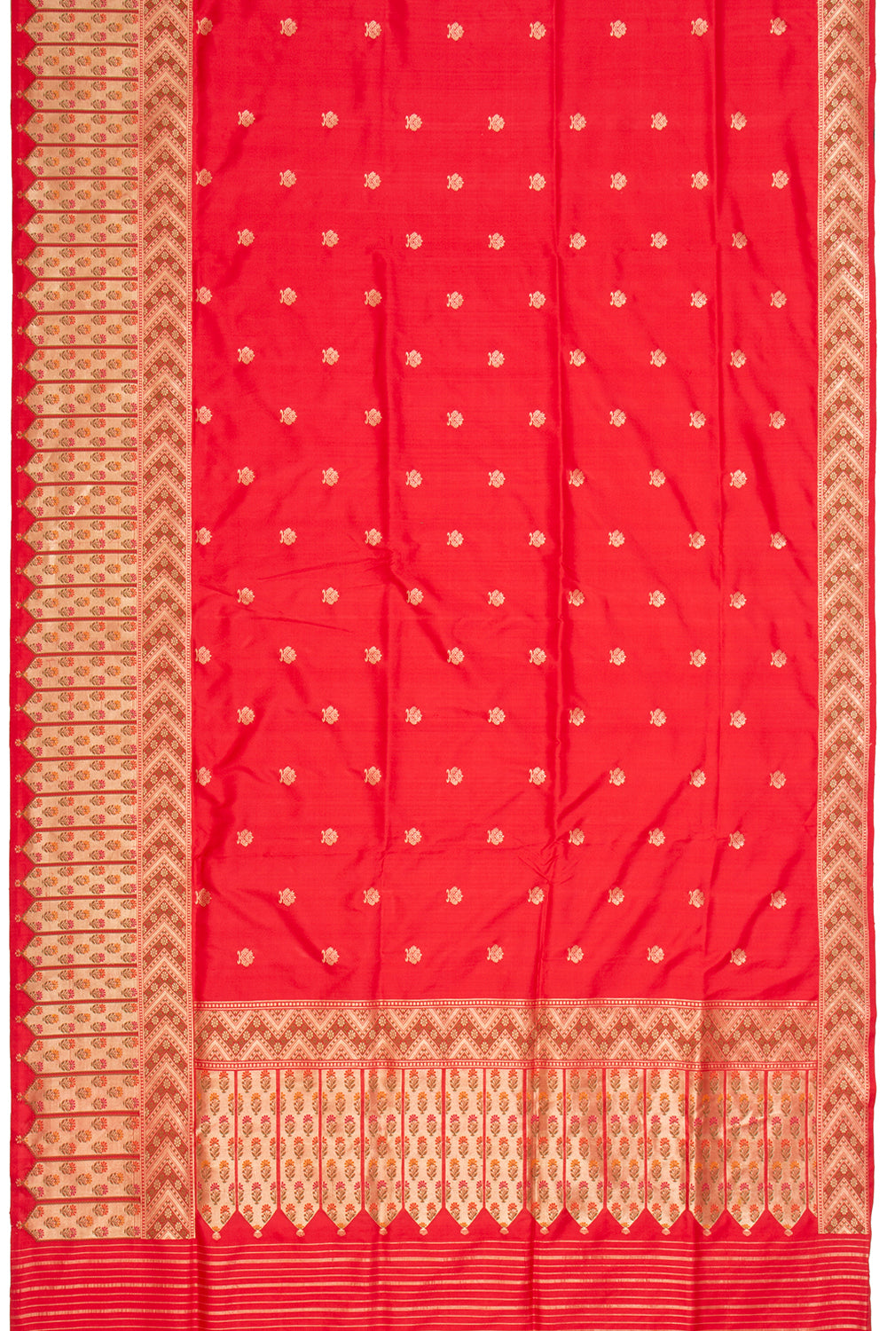 Banarasi Silk Kadwa Butta Red Saree