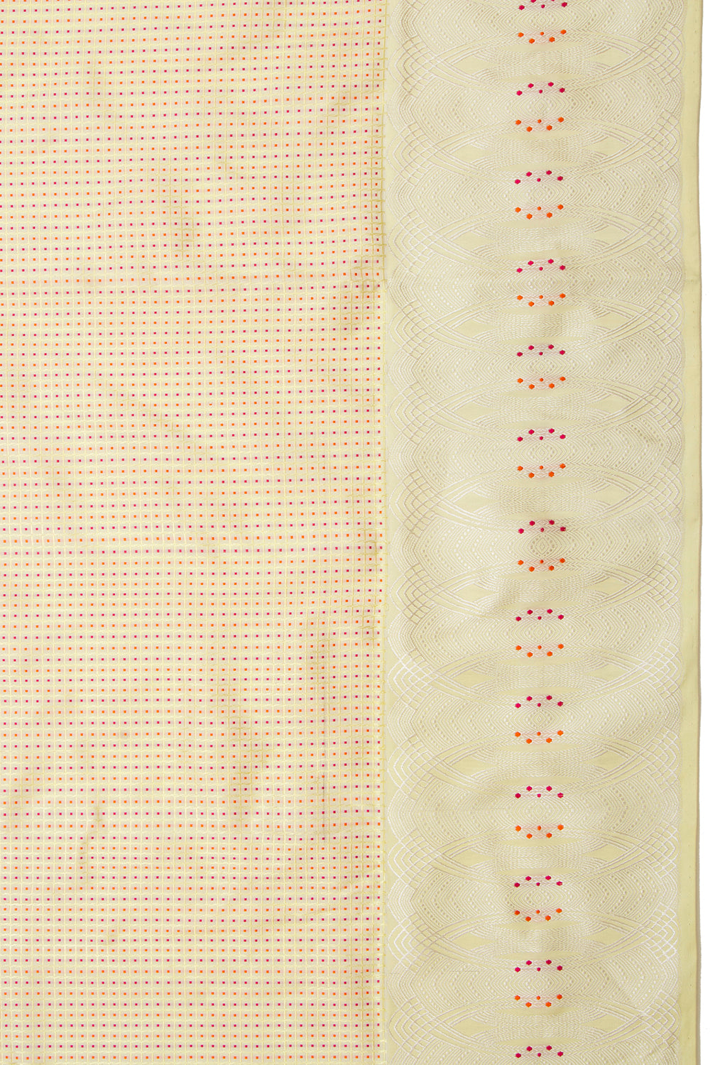 Banarasi Silk Kadwa Checks And Butta Pastel Yellow Saree