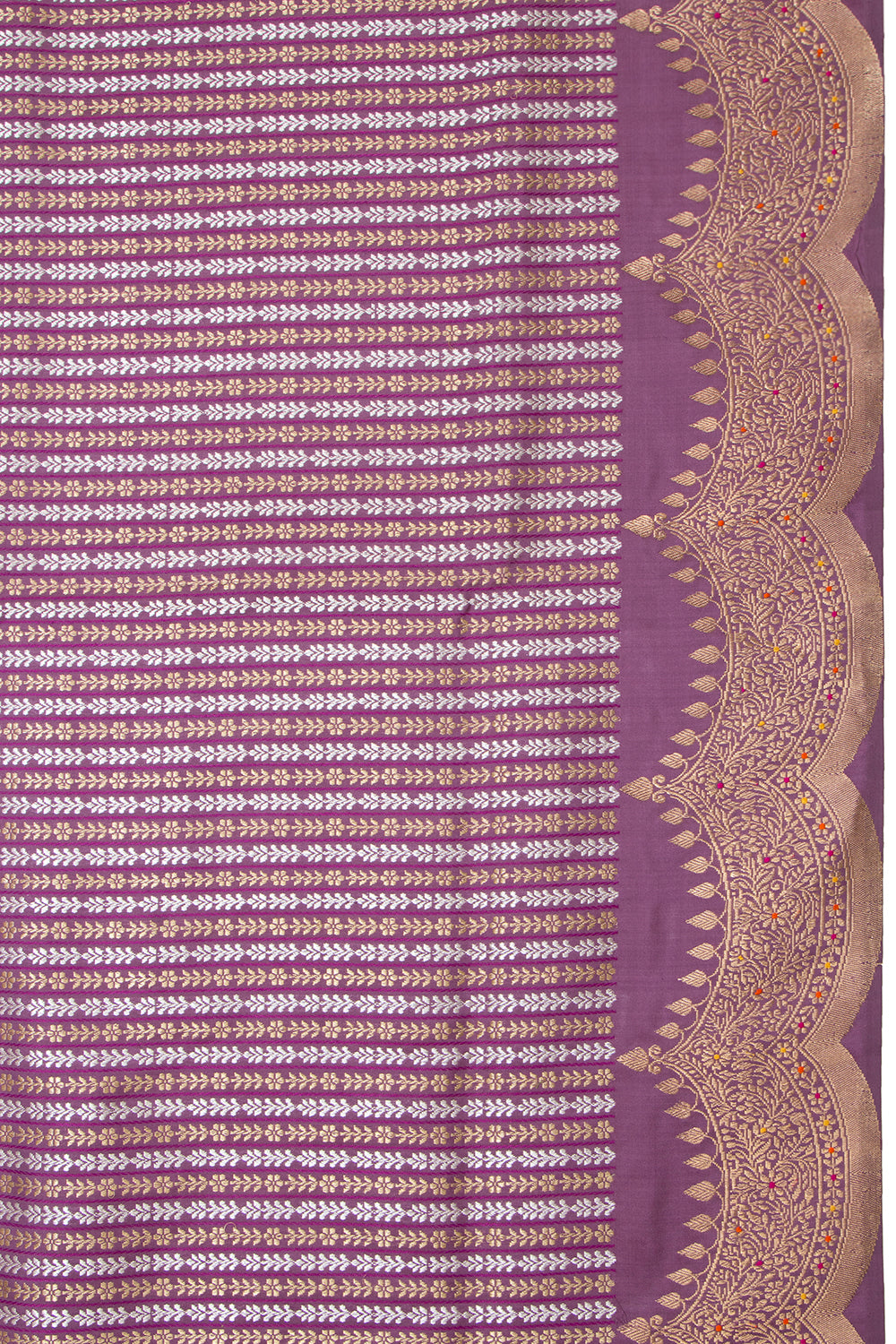 Banarasi Silk Kadwa Jaal Purple Saree