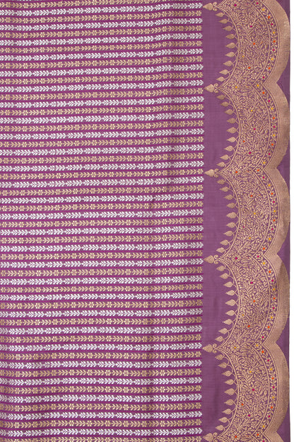 Banarasi Silk Kadwa Jaal Purple Saree