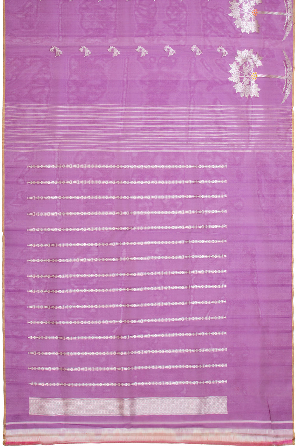 Banarasi Kora Organza Kadwa Butta Purple Saree
