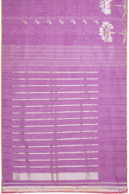 Banarasi Kora Organza Kadwa Butta Purple Saree