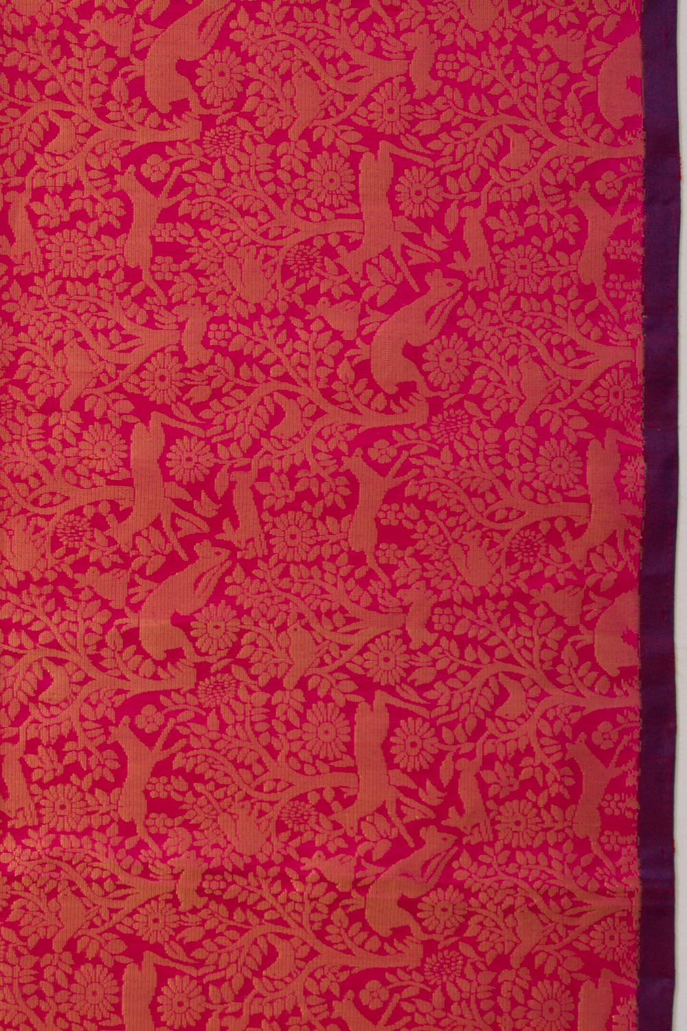 Coimbatore Silk Brocade Pinkish Red Saree