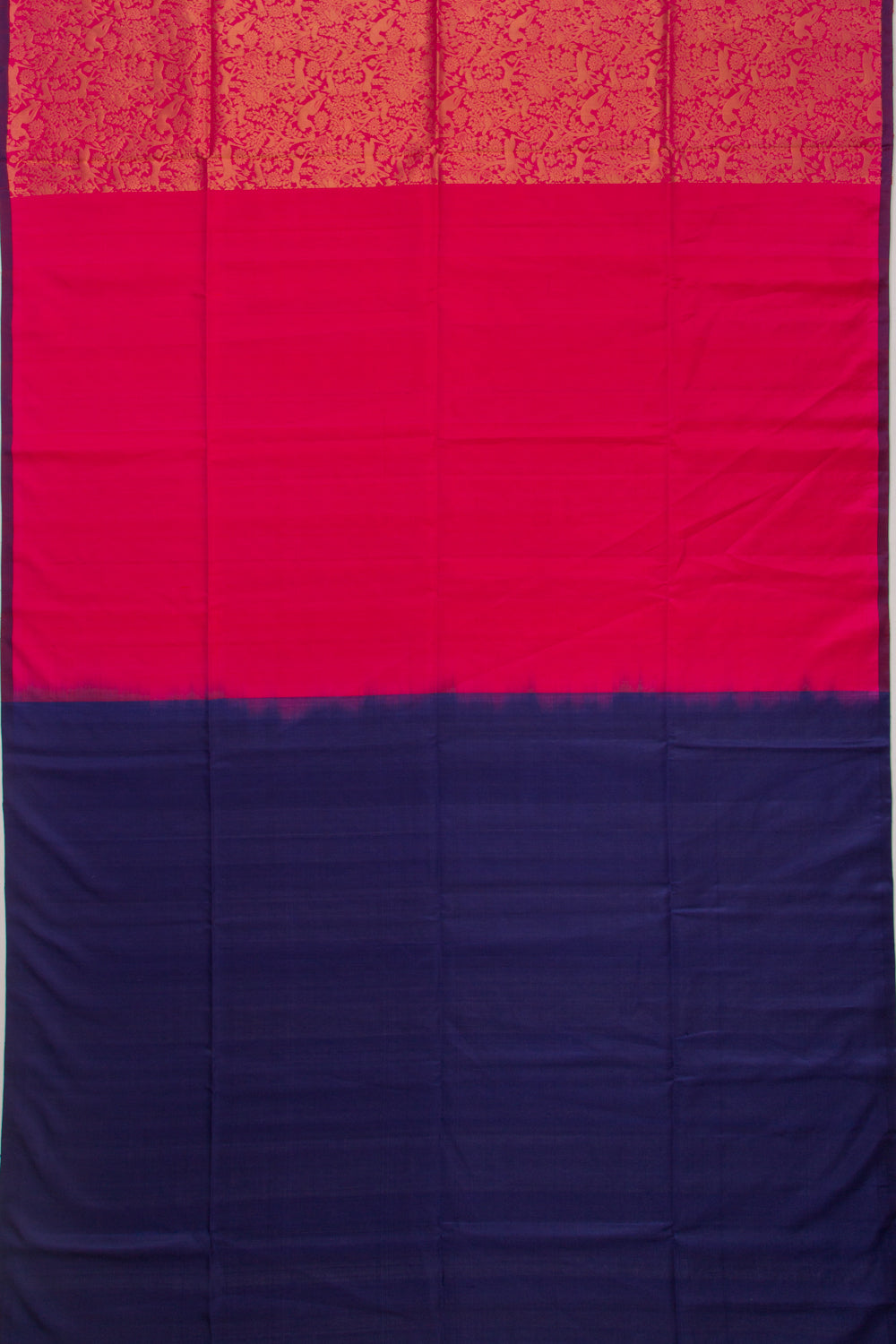 Coimbatore Silk Brocade Pinkish Red Saree