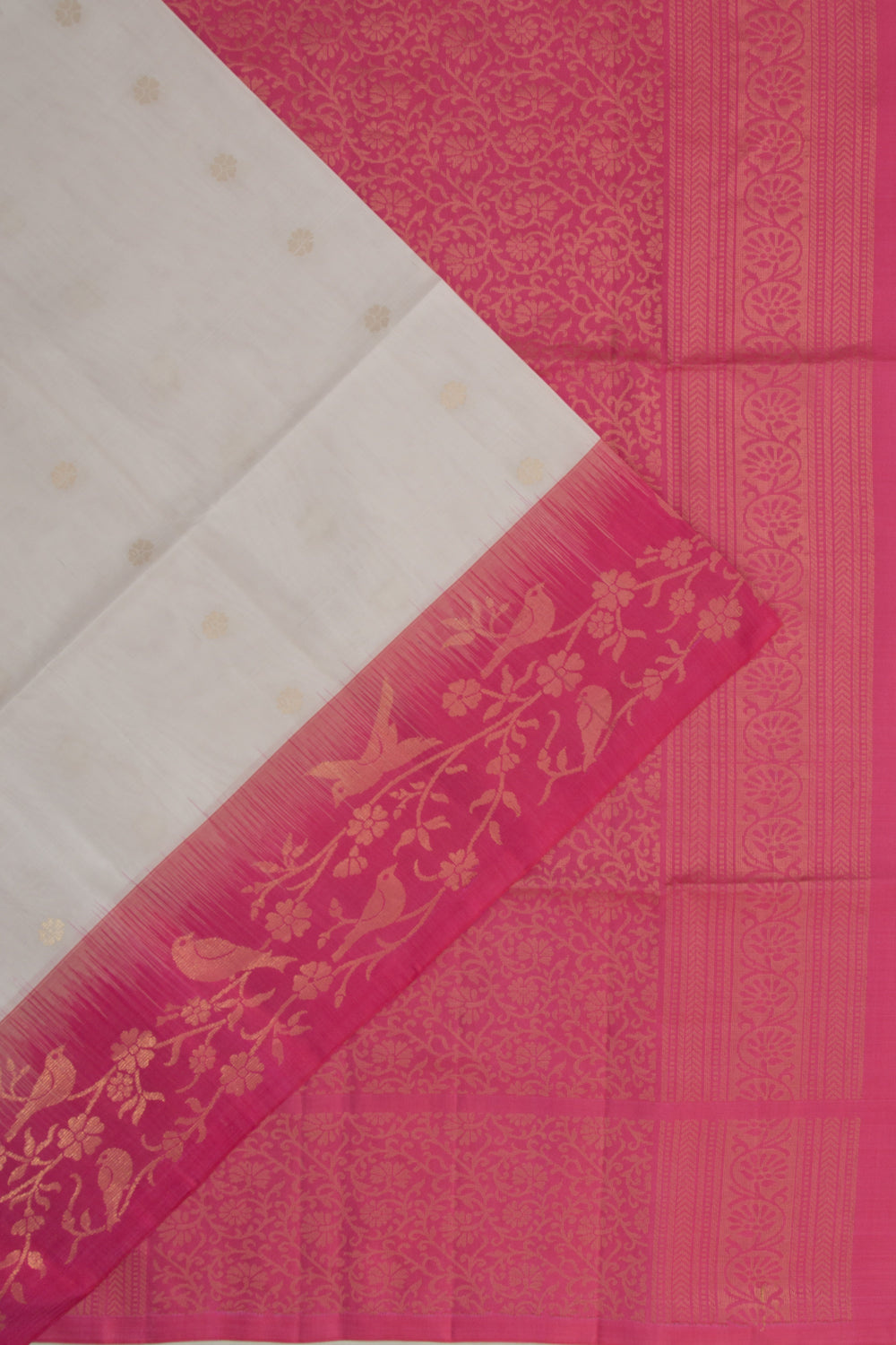 Coimbatore Soft Silk Butta White Saree